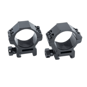 Riton Optics 30mm low Scope Rings feature a matte black finish and aluminum construction